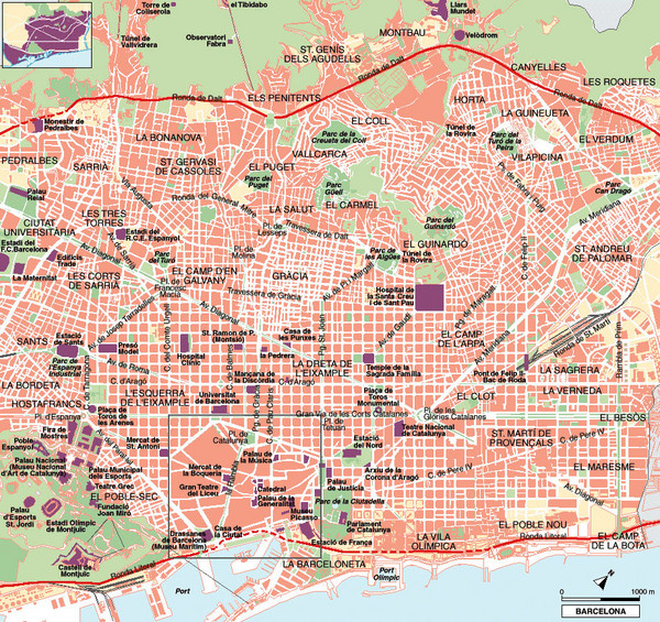 map barcelona spain