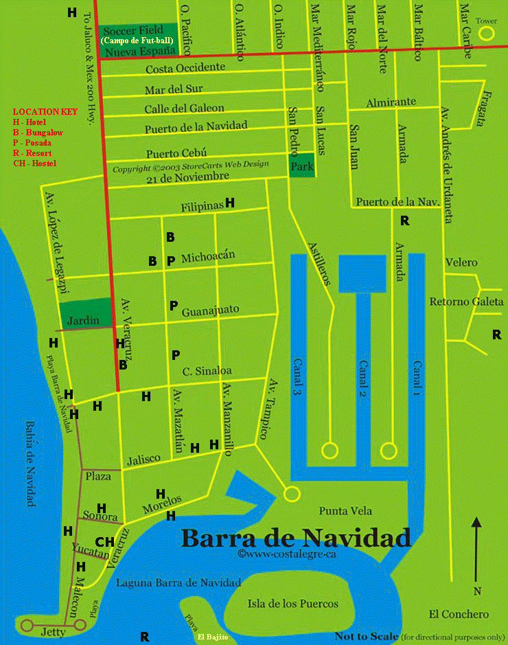 Barra de Navidad Tourist Map Barra de Navidad • mappery