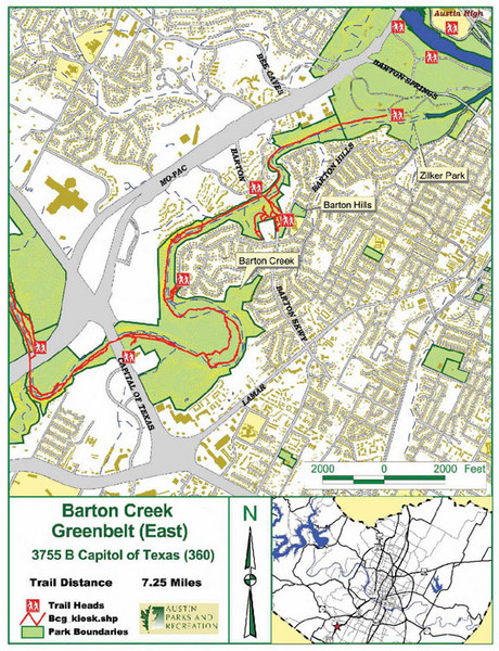 Barton Creek Greenbelt Map