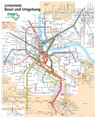 Basel Light Rail and Bus Map