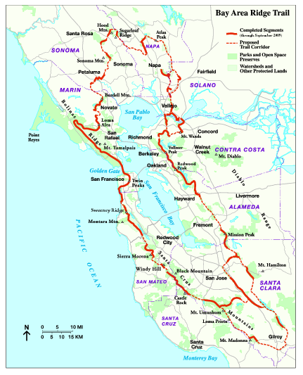 Bay Area Ridge Trail Map