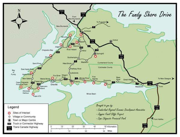 Bay of Fundy Tourist Map