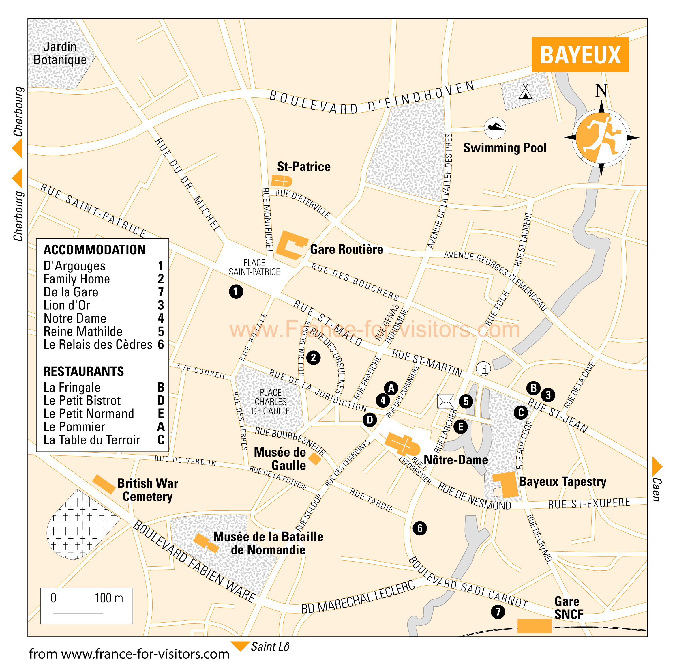 Bayeux Tourist Map