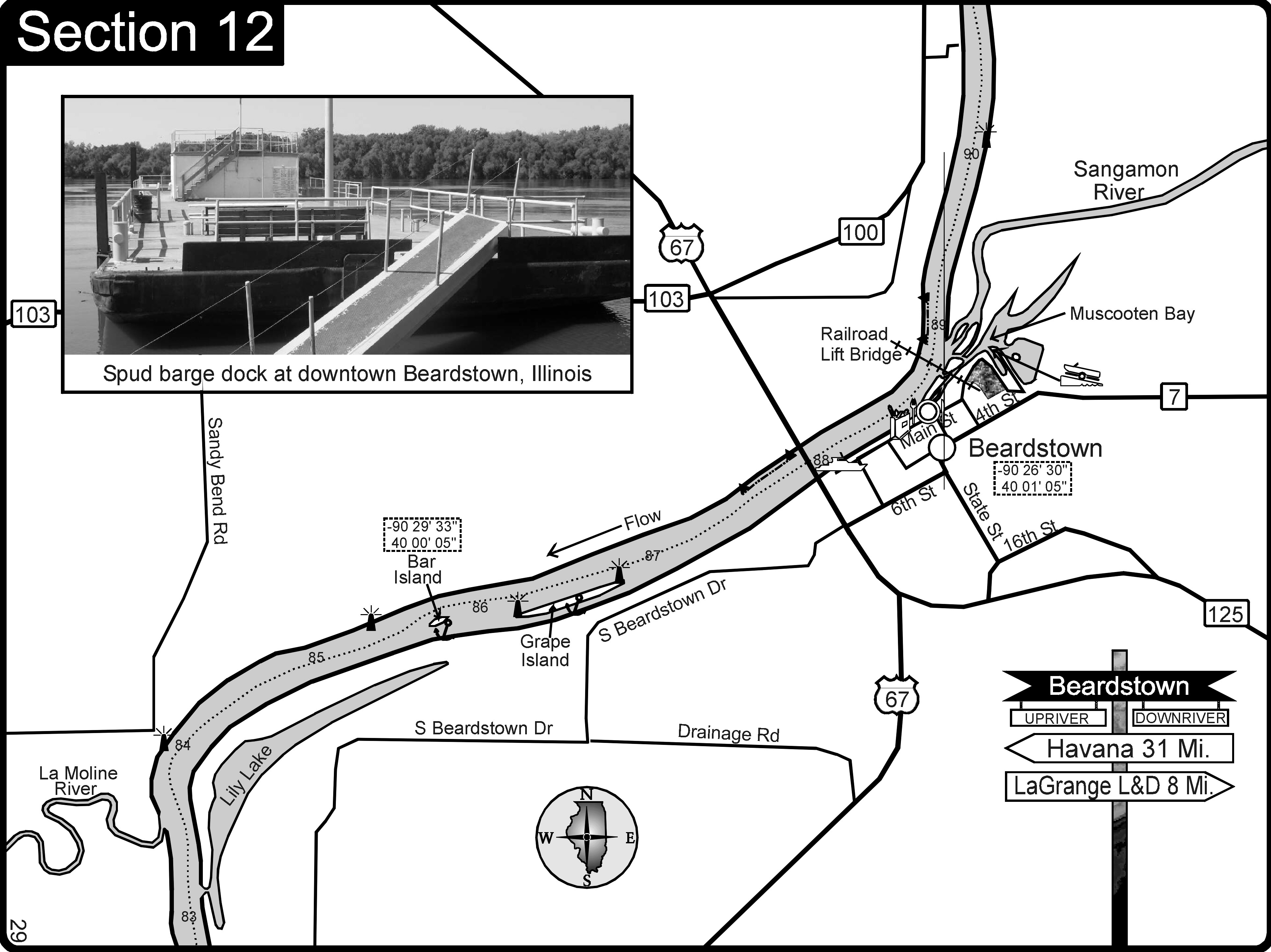 Beardstown IL Illinois River Map beardstown il • mappery