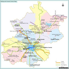 Beijing and Surrounding Area Tourist Map