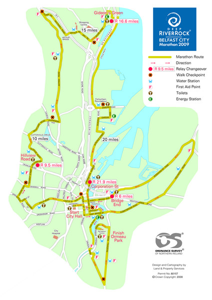 Belfast City Marathon Map