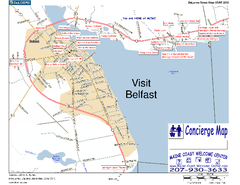 Belfast, Maine, USA Map