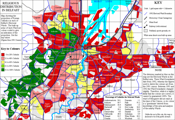 Belfast Religious Distribution Map