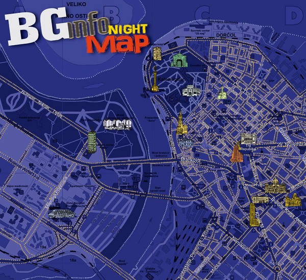Belgrade Night Map