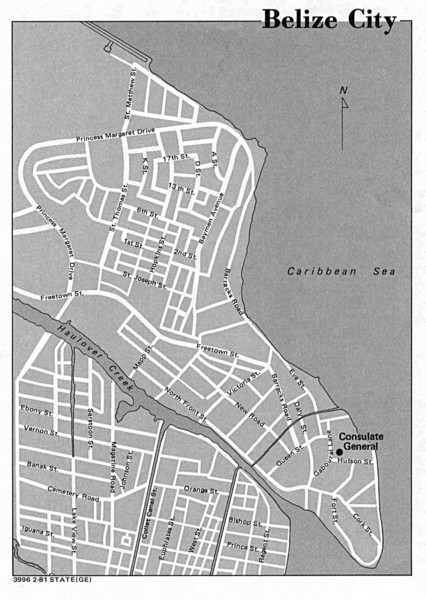 Belize City - U.S. Department of State, 1981 Map