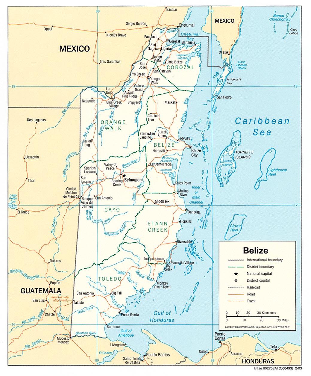 Tourist Map Of Belize Belize Tourist Map - Belize • Mappery