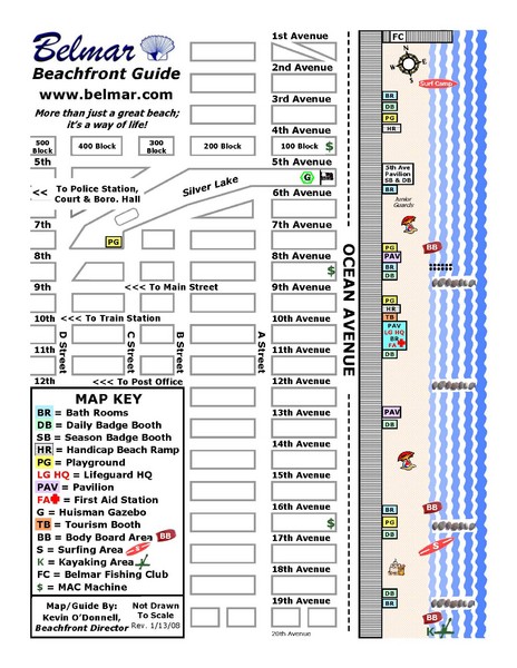 Belmar Tourist Map