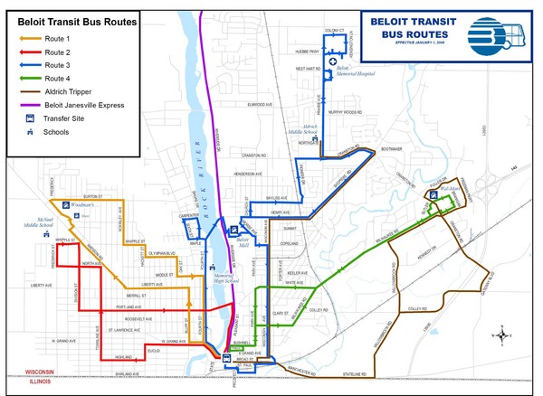 Beloit Bus Routes Map