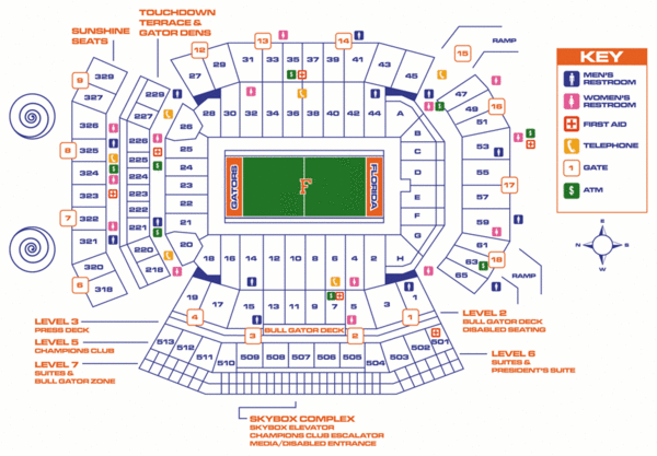 Ben Hill Griffin Stadium Detailed Seating Chart