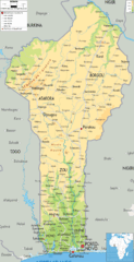 Benin Physical Map Benin Physical Map