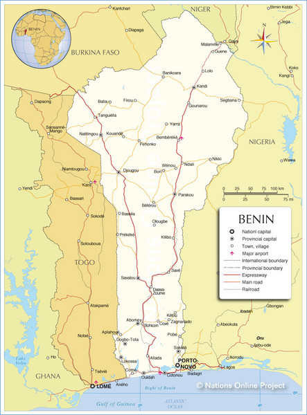 Benin Tourist Map