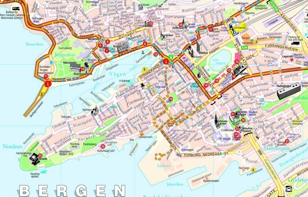 Bergen Guide Map