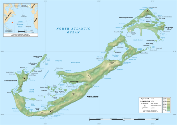 Bermuda topographic Map