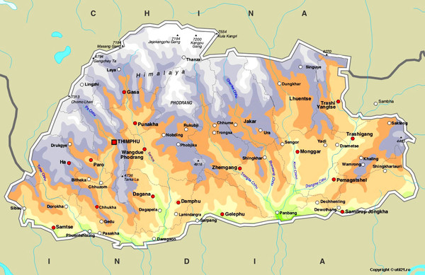 Bhutan Map