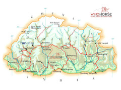 Bhutan physical Map
