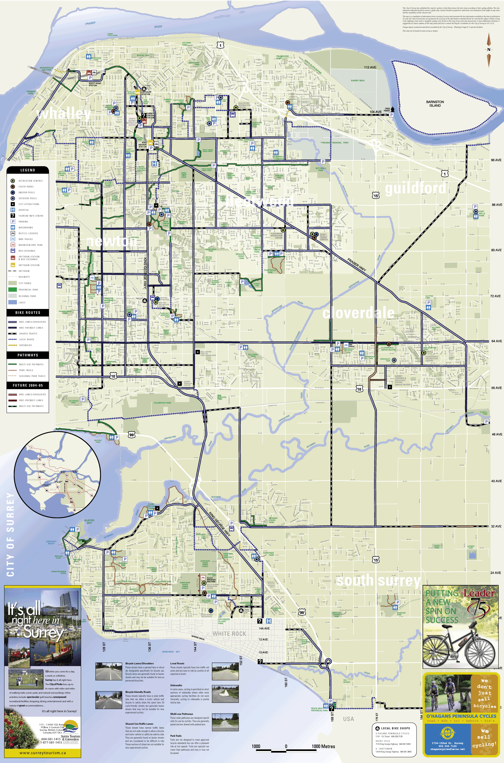 Bicycle Friendly Route Map - Surrey British Columbia • mappery