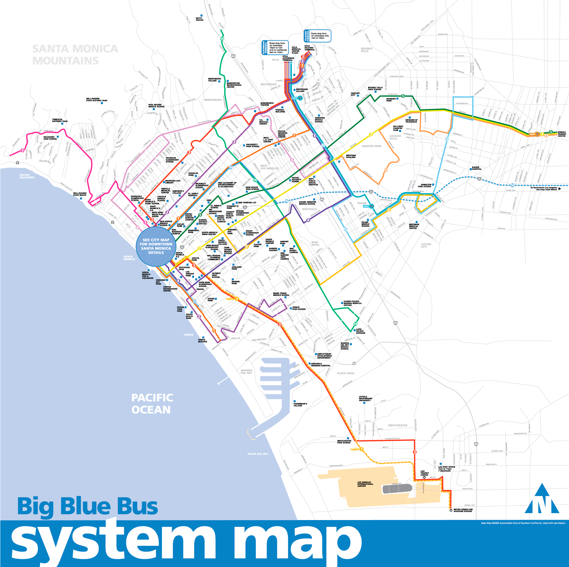 big blue bus system map - santa monica california • mappery