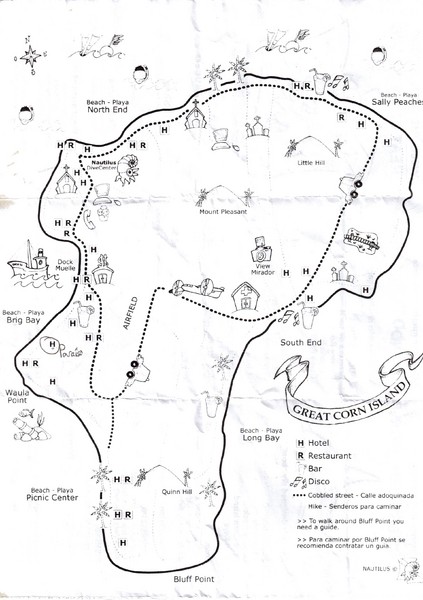 Big Corn Island Tourist Map