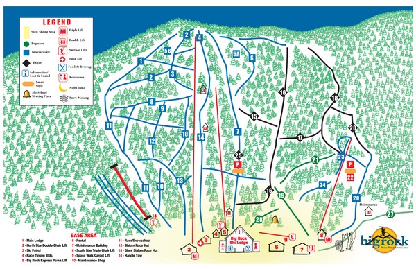 Big Rock Ski Trail Map