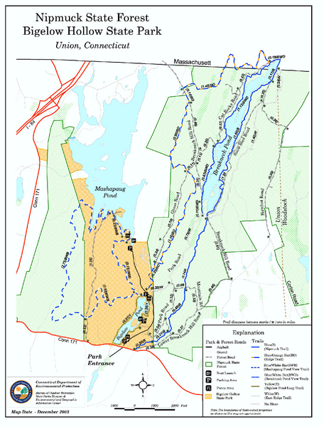 Bigelow Hollow State Park trail map