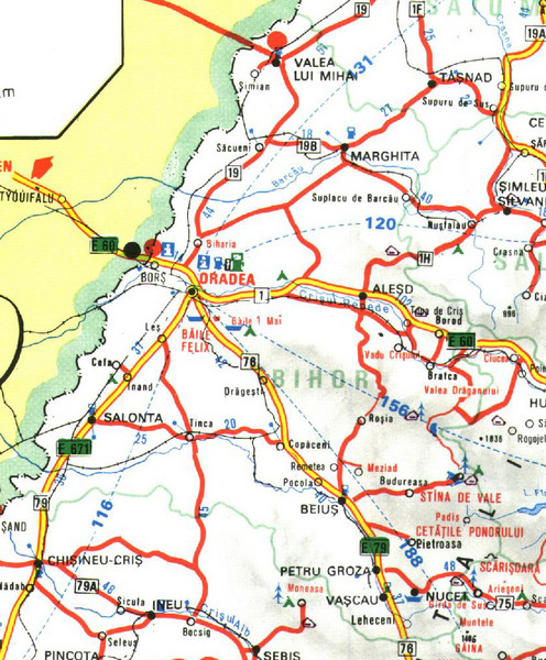 Bihor Romania Road Map