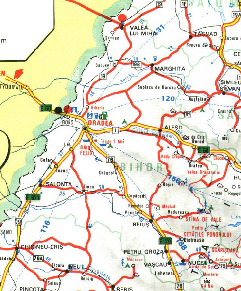 Bihor Romania Road Map