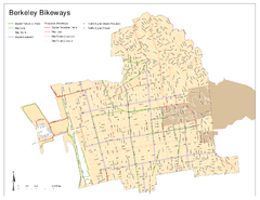 Bikeway Network of Berkeley, California Map