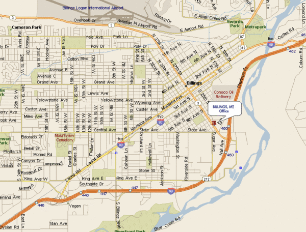 Billings, Montana City Map