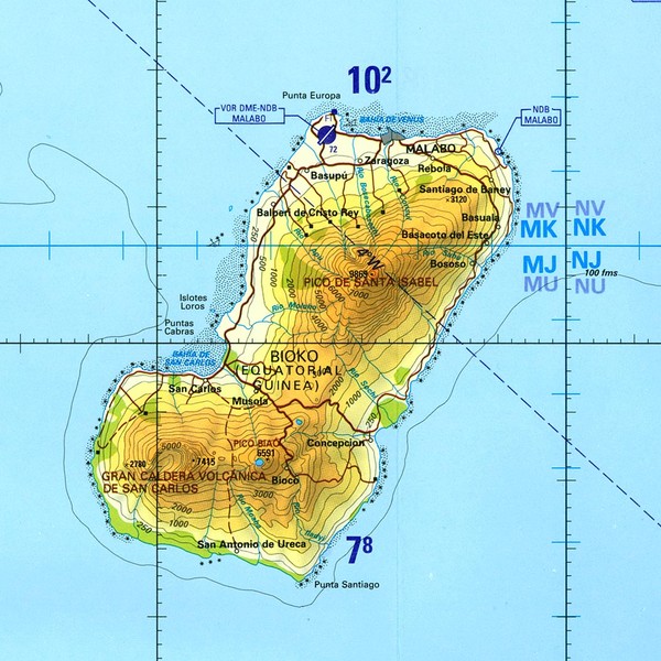 Bioko-Fernando Po island Map