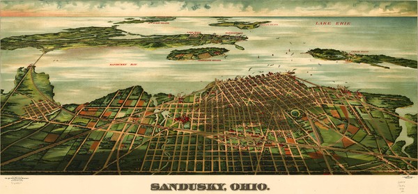 Birdseye Map of Sandusky, Ohio (1898)