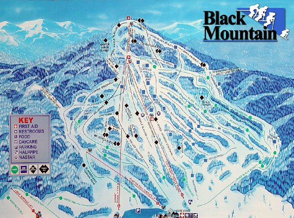 Cranmore Mountain Ski Map Black Mountain Ski Trail Map - Jackson New Hampshire United States • Mappery