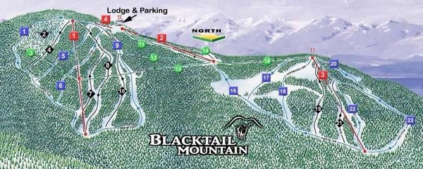 Blacktail Mountain Ski Area Ski Trail Map