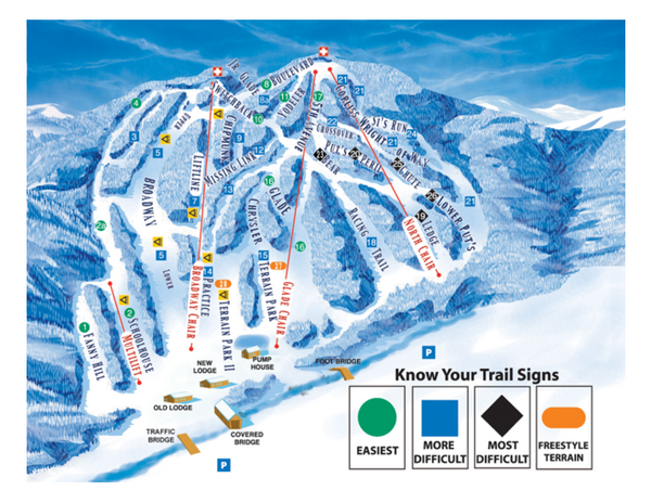 Blandford Ski Area Ski Trail Map