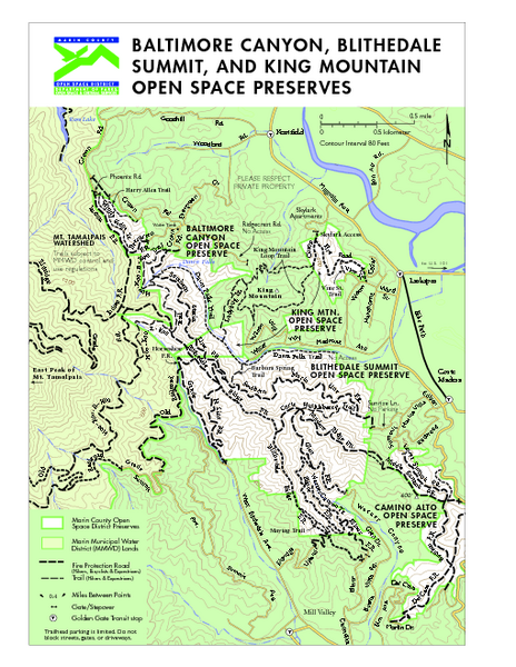 Blithedale Summit Open Space Preserve Map