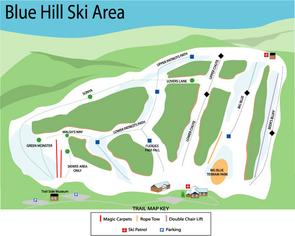 Blue Hills Ski Area Ski Trail Map