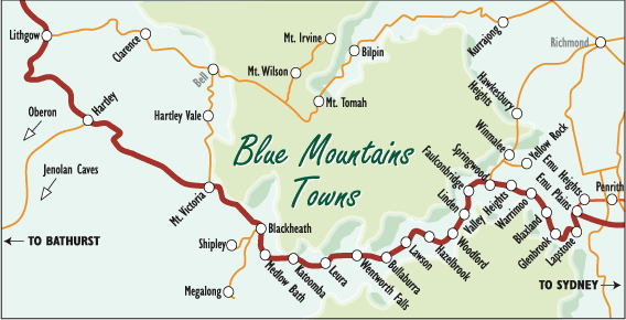 Blue Mountains' Towns Map