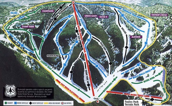 Bluewood Ski Trail Map