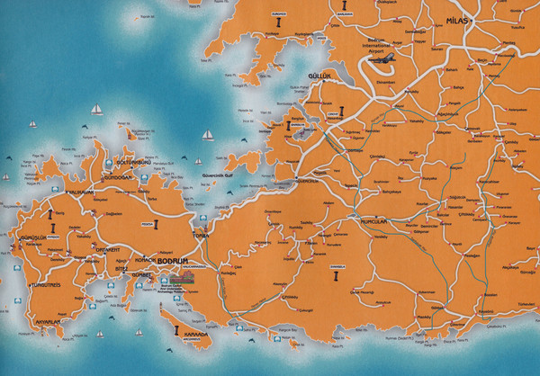 Bodrum Peninsula Map Turkey