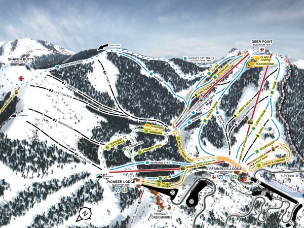Bogus Basin Hiking Trails Bogus Basin Ski Trail Map - Front - 30 Bogus Creek Road 83631 • Mappery