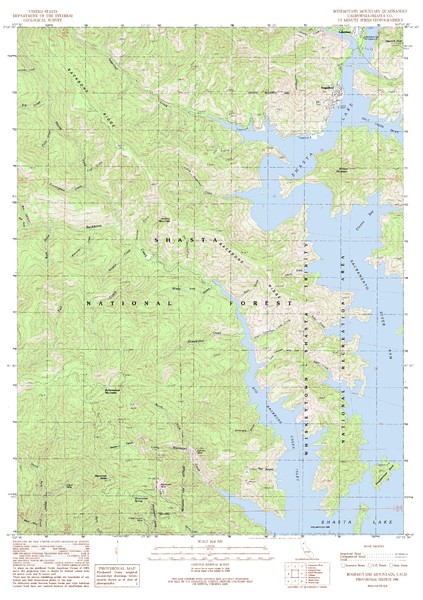 Bohemotash Mountain Quad - Shasta Lake Map