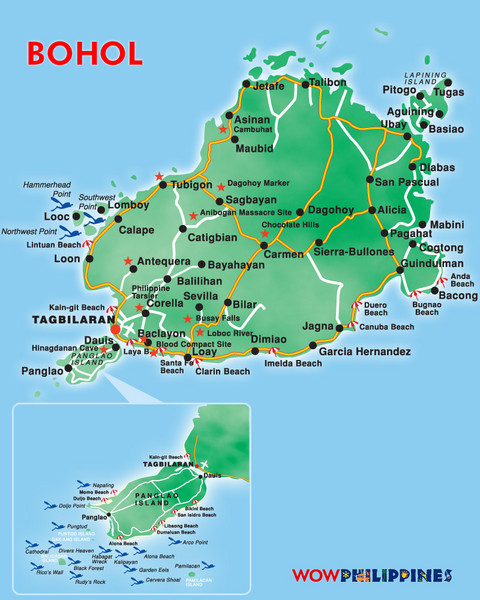 Bohol Island Tourist Map