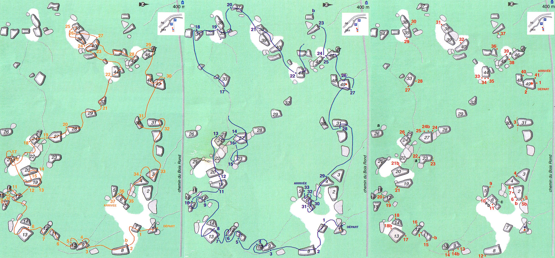 Bois-Rond Bouldering Circuit Map - Corne-Biche France • mappery