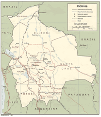 Bolivia Detail Map, 1986 Map Bolivia Detail Map, 1986 Map
