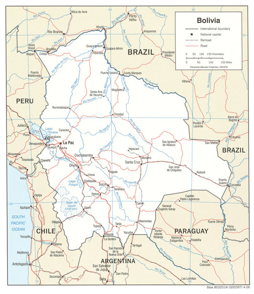 Bolivia Detail Map, 2006 Map