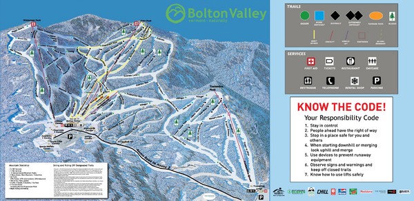 Bolton Valley Resort Ski Trail Map